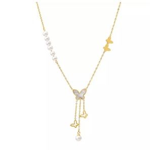 Mother of Pearl Butterfly Necklace